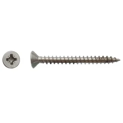 4 Coques de 50 Vis Bois Tête Fraisée Pozidriv 6 x 60 mm - Inox A2 - D-Work