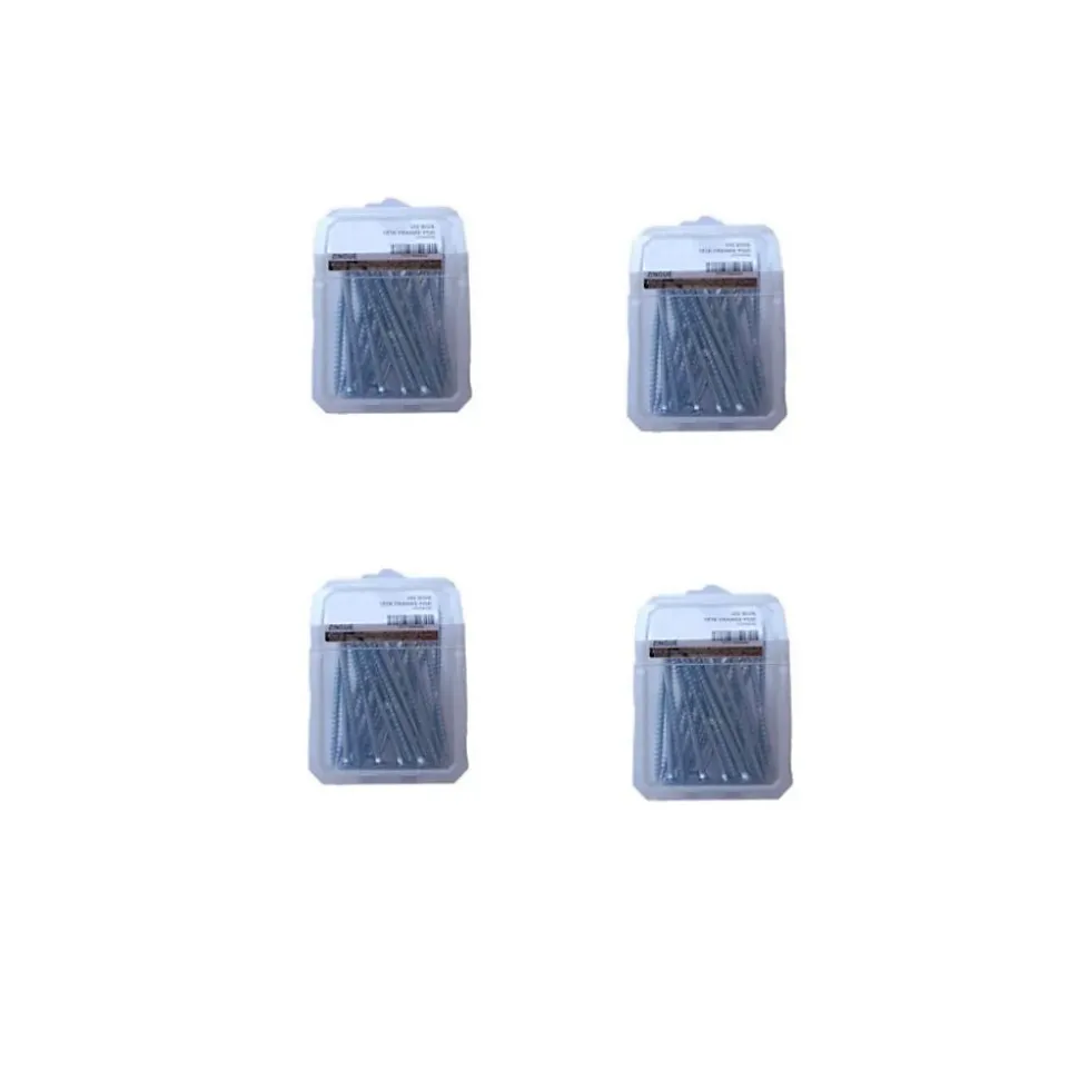 4 Coques de 20 Vis Bois Tête Fraisée F/Partiel 6 x 100 mm - Zingué blanc - D-Work