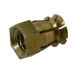 12 écrous à frapper Laiton M6 L. 9 mm