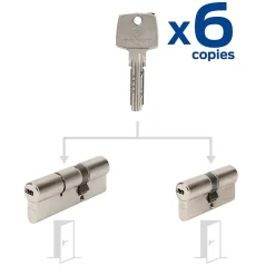 2 Cylindres débrayables Bricard 35x55/ 30x30 mm avec 6 clés