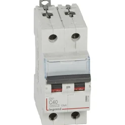 407788 Disjoncteur Bipolaire 40a - 2p Courbe C - 6/10ka - à Vis - Legrand Dx3