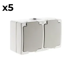 5 doubles prises 2P+T raccordement rapide Zenitech