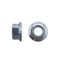200 Ecrous Hexagonaux à Embase Crantée M6 mm - DIN 6923 - 8 - Zingué blanc - D-Work