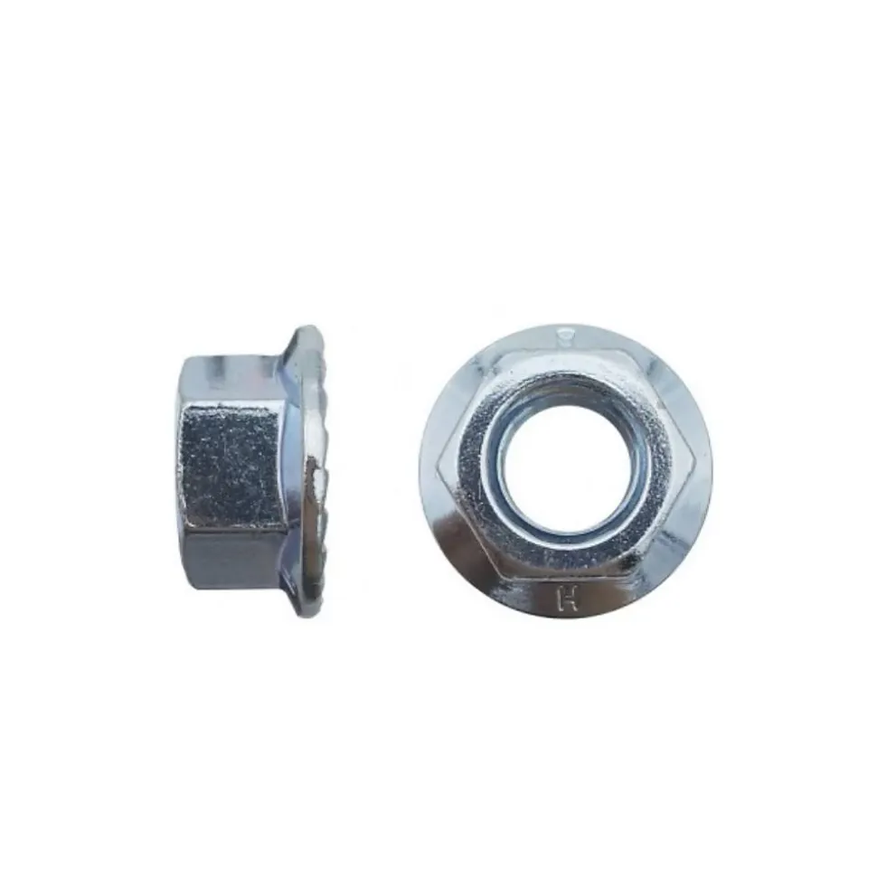 50 Ecrous Hexagonaux à Embase Crantée M16 mm - DIN 6923 - 8 - Zingué blanc - D-Work