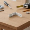 4 Equerres de chaise Acier Blanc l.14 x H.40 x P.40 mm