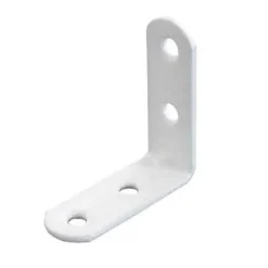 4 Equerres de chaise Acier Blanc l.14 x H.40 x P.40 mm