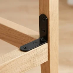 4 Equerres de chaise Acier Noir l.14 x H.40 x P.40 mm