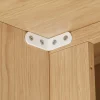 4 Equerres de chaise Acier Blanc l.14 x H.30 x P.30 mm