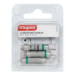 3 fusibles céramique Legrand 8.5 x 31.5 mm avec voyant