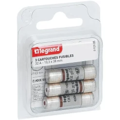 3 fusibles céramique Legrand 10.3 x 38 mm avec voyant