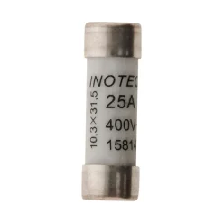 3 fusibles céramique 10,3x 31,5 25A + voyant Zenitech