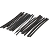 15 gaines thermorétractable noires ø8/ø6/ø4/ø3/ø2 mm