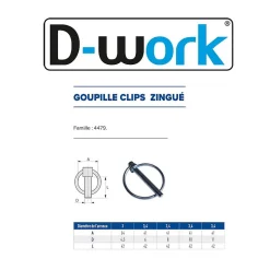 100 Goupilles Clips D. 6 mm - Zingué blanc - D-Work