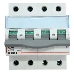 406481 Interrupteur Sectionneur Tétrapolaire 4p 400v - 63a - 4 Modules - Bornes à Vis Legrand Dx3-is