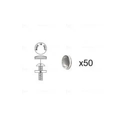 1 Kit composés de 50 cache-vis nickel brillant, Lot de 6