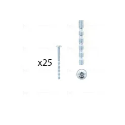 1 kit composés de 25 vis M4X45 mm zinguée Lot de 25