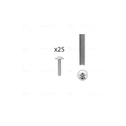 1 kit composés de 25 vis M4X20 mm zinguée, Lot de 6