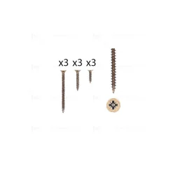 1 kit composés de 3 vis 35x16  + 3 vis 4x25  + 3 vis 4x50 Florence antique Lot de 25