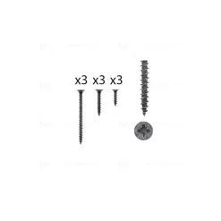 1 kit composés de 3 vis 35x16  + 3 vis 4x25  + 3 vis 4x50  Fer noir vintage Lot de 25