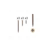 1 kit composés de 3 vis 35x16  + 3 vis 4x25  + 3 vis 4x50 Florence antique, Lot de 6