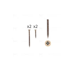 1 kit composés de 2 vis 4x25 mm + 2 vis 4x50 mm Florence antique, Lot de 6