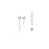 1 kit composés de 2 vis 4x25 mm + 2 vis 4x50 mm argent brillant Lot de 25