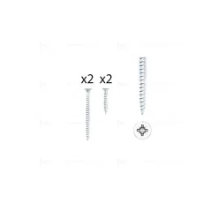 1 kit composés de 2 vis 4x25 mm + 2 vis 4x50 mm argent brillant Lot de 25
