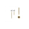 1 kit composés de 2 vis 4x25 mm + 2 vis 4x50 mm Patine royale en or ivoire
