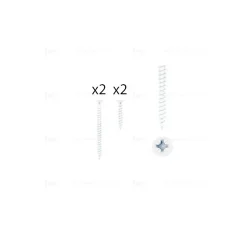 1 kit composés de 2 vis 4x25 mm + 2 vis 4x50 mm Vernis blanc mat