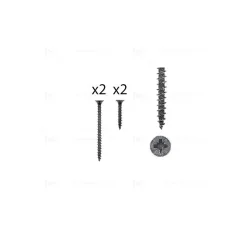 1 kit composés de 2 vis 4x25 mm + 2 vis 4x50 mm Fer noir vintage
