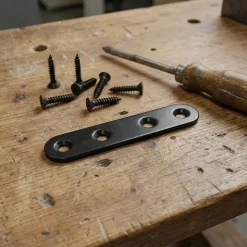 4 Pattes d'assemblage Acier Noir L.80 x H.15 x EP.2mm
