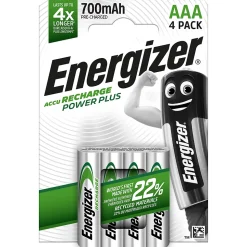 4 Piles AAA LR3 rechargeables accu Power Plus Energizer