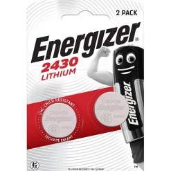2 piles bouton lithium 2430 Energizer 3V