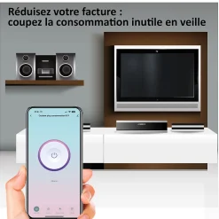 4 Prises encastrées 3000W & Ports USB-A + USB-C Wifi + Suivi de consommation