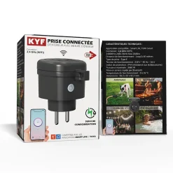 3 Prises Extérieures 3680W connectées Wifi + Suivi de consommation