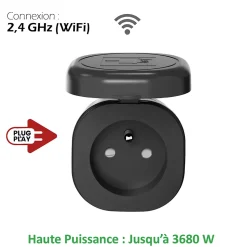 3 Prises Extérieures 3680W connectées Wifi + Suivi de consommation
