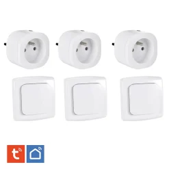 3 Prises intérieures 3680W connectées Wifi+ 3 Interrupteurs ON/OFF
