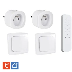 2 Prises intérieures 3680W connectées Wifi + 2 Interrupteurs + Télécommande