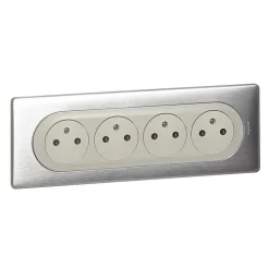4 prises pré-câblées Legrand Céliane aluminium