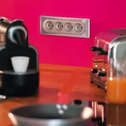 4 prises pré-câblées Legrand Céliane aluminium