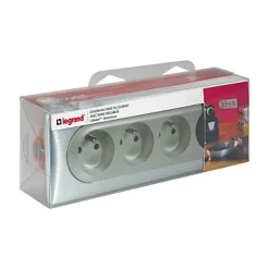 4 prises pré-câblées Legrand Céliane aluminium