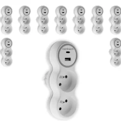 10 prises 2x16A + 2 ports USB A/C - Zenitech