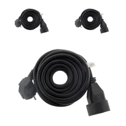 3 prolongateurs 16A 2P+T Noir 5m Zenitech