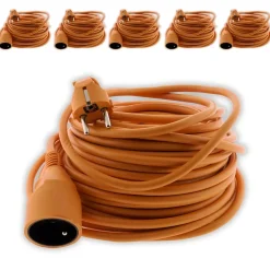 6 prolongateurs jard. 16A 25m orange Zenitech