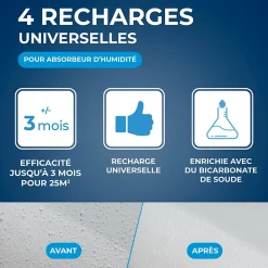 4 recharges de 500g universelles pour absorbeur d'humidité Starwax
