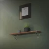 2 Support d'Etagere d'angle triangle en métal gris avec vis 160mm