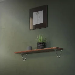 2 Support d'Etagere d'angle triangle en métal gris avec vis 160mm