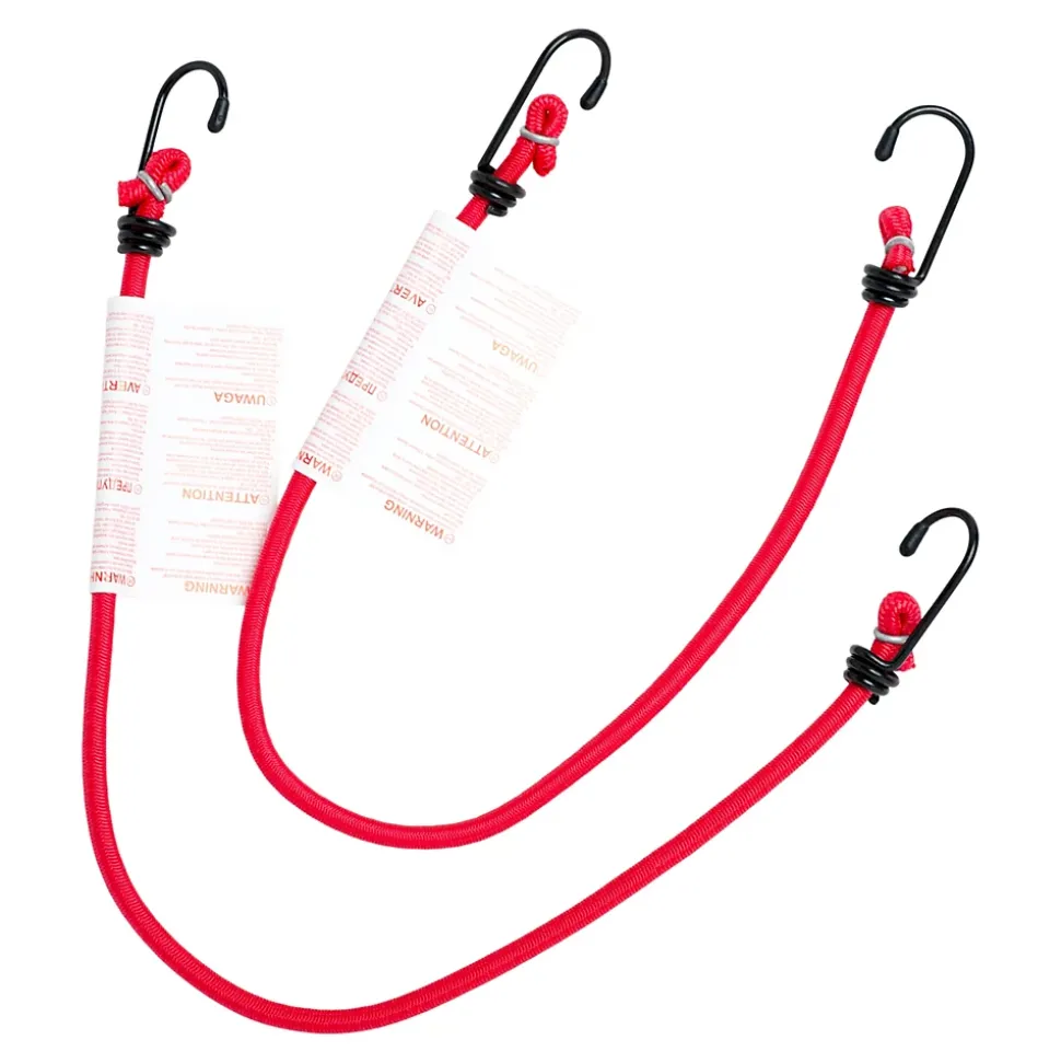 2 tendeurs élastiques à crochet rouge Ø8 mm x 0,6 m