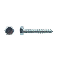 200 Tirefonds Bois Tête Hexagonale 6 x 45 mm - DIN 571 - Zingué blanc - D-Work