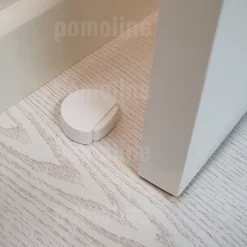 4 Un. Butée de porte adhésive en bois laqué blanc 45x42MM
